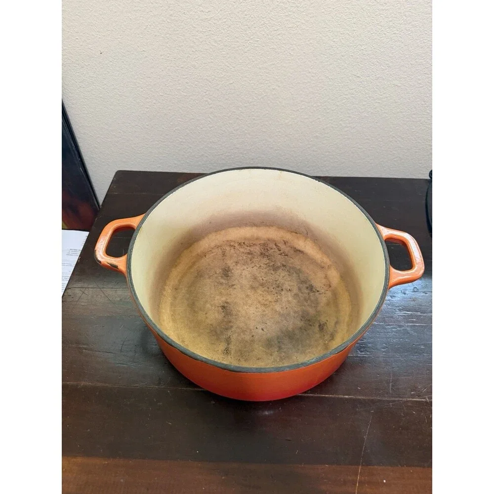 Chasseur Dutch Oven Cast Iron Pot Made In France Orange Size 26